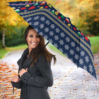 Nutcracker Squad Christmas Umbrella with Candy Cane and Snowflake Holiday Design - Wonder Print Shop