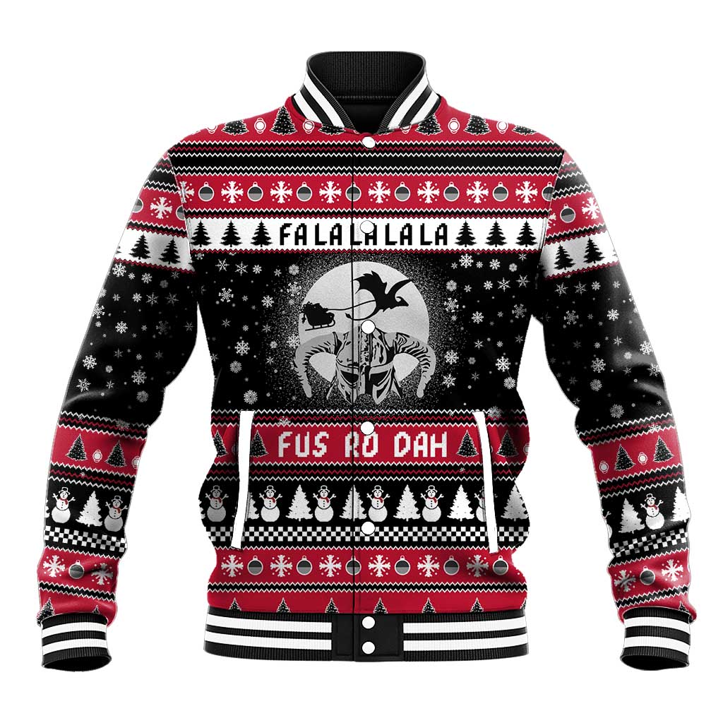 Fa La La La Snowman Tree Xmas Christmas Baseball Jacket Xmas Holiday Patterns - Wonder Print Shop