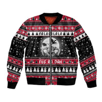 Fa La La La Snowman Tree Xmas Christmas Bomber Jacket Xmas Holiday Patterns - Wonder Print Shop