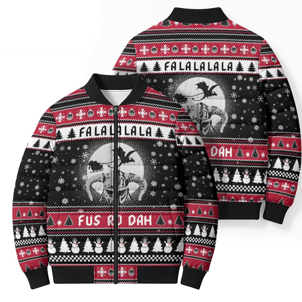 Fa La La La Snowman Tree Xmas Christmas Bomber Puffer Jacket Xmas Holiday Patterns - Wonder Print Shop