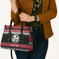 Fa La La La Snowman Tree Xmas Christmas Leather Bag Xmas Holiday Patterns - Wonder Print Shop
