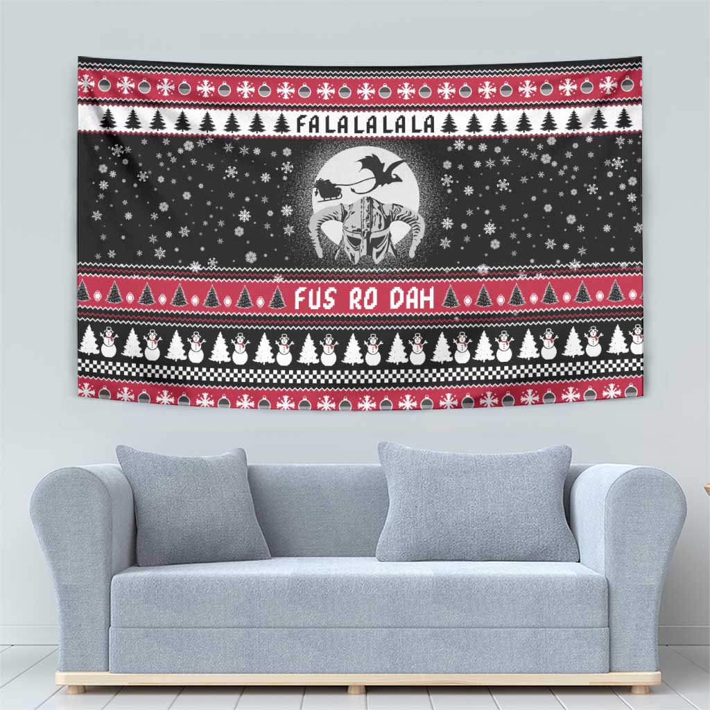 Fa La La La Snowman Tree Xmas Christmas Tapestry Xmas Holiday Patterns - Wonder Print Shop