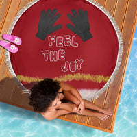Feel The Joy Christmas Beach Blanket Xmas Holiday Patterns - Wonder Print Shop