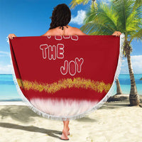 Feel The Joy Christmas Beach Blanket Xmas Holiday Patterns - Wonder Print Shop