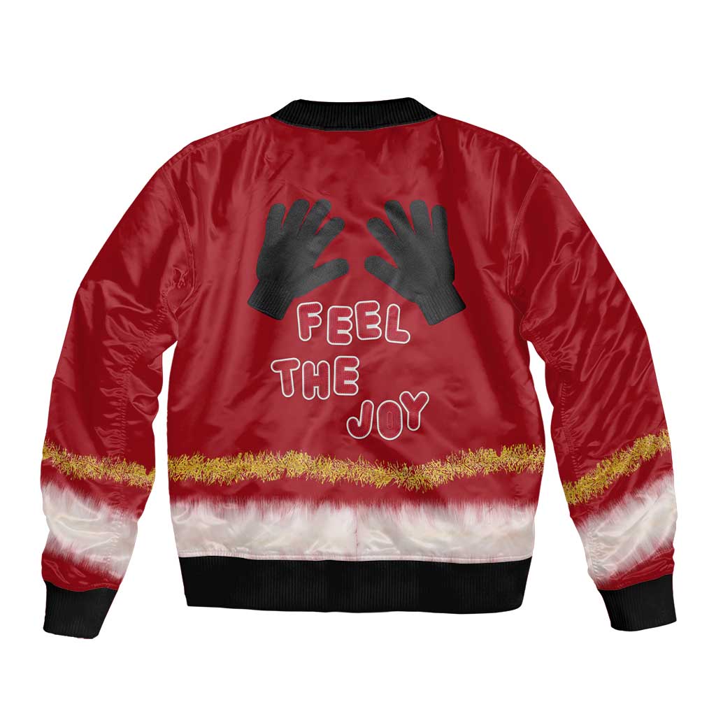 Feel The Joy Christmas Bomber Jacket Xmas Holiday Patterns - Wonder Print Shop
