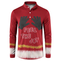 Feel The Joy Christmas Button Sweatshirt Xmas Holiday Patterns - Wonder Print Shop