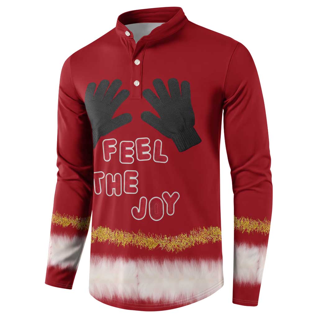 Feel The Joy Christmas Button Sweatshirt Xmas Holiday Patterns - Wonder Print Shop