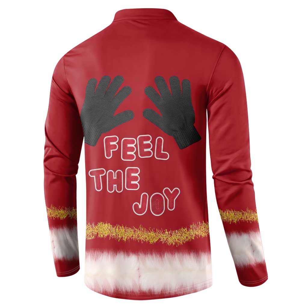 Feel The Joy Christmas Button Sweatshirt Xmas Holiday Patterns - Wonder Print Shop