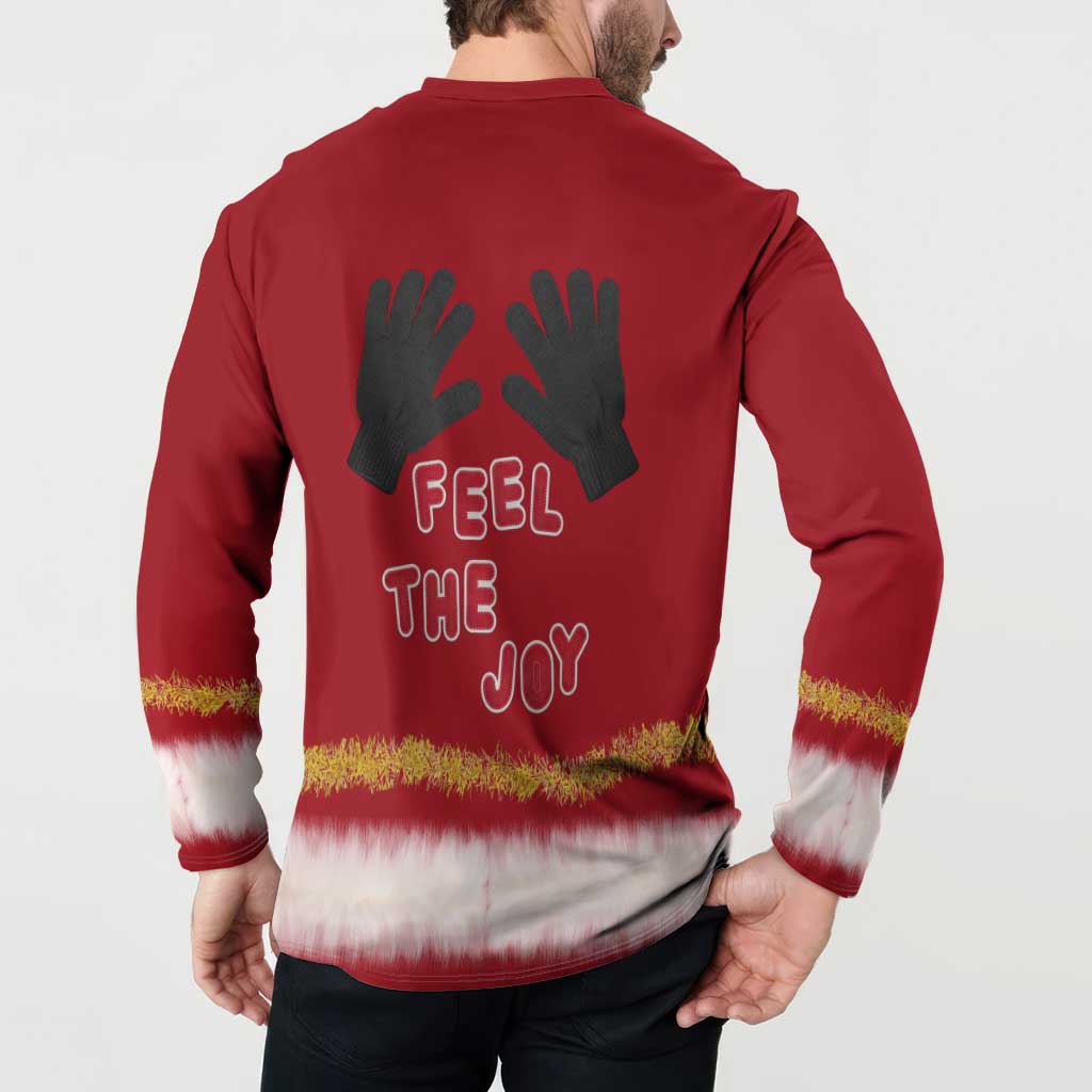 Feel The Joy Christmas Button Sweatshirt Xmas Holiday Patterns - Wonder Print Shop