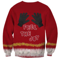 Feel The Joy Christmas Sweatshirt Xmas Holiday Patterns - Wonder Print Shop