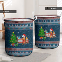 Flamingle Bells Xmas Christmas Laundry Basket Xmas Holiday Patterns - Wonder Print Shop