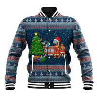 Flamingle Bells Xmas Christmas Baseball Jacket Xmas Holiday Patterns - Wonder Print Shop