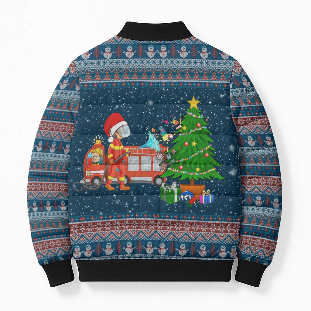 Flamingle Bells Xmas Christmas Bomber Puffer Jacket Xmas Holiday Patterns - Wonder Print Shop