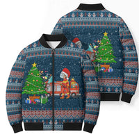 Flamingle Bells Xmas Christmas Bomber Puffer Jacket Xmas Holiday Patterns - Wonder Print Shop
