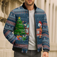 Flamingle Bells Xmas Christmas Bomber Puffer Jacket Xmas Holiday Patterns - Wonder Print Shop