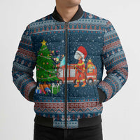 Flamingle Bells Xmas Christmas Bomber Puffer Jacket Xmas Holiday Patterns - Wonder Print Shop