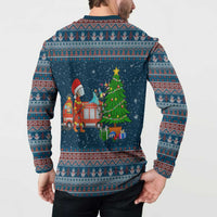 Flamingle Bells Xmas Christmas Button Sweatshirt Xmas Holiday Patterns - Wonder Print Shop