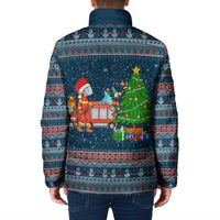 Flamingle Bells Xmas Christmas Padded Jacket Xmas Holiday Patterns - Wonder Print Shop