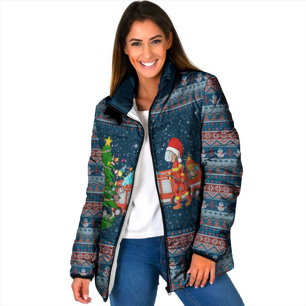 Flamingle Bells Xmas Christmas Padded Jacket Xmas Holiday Patterns - Wonder Print Shop