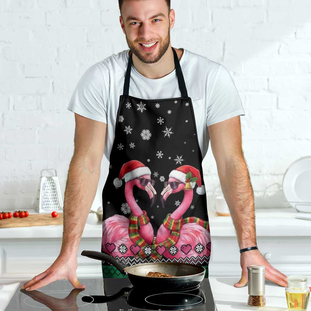 Flamingo Couple Christmas Apron Xmas Holiday Patterns - Wonder Print Shop