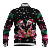 Flamingo Couple Christmas Baseball Jacket Xmas Holiday Patterns - Wonder Print Shop