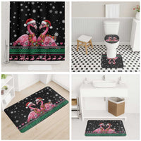 Flamingo Couple Christmas Bathroom Set Xmas Holiday Patterns - Wonder Print Shop