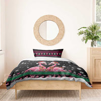 Flamingo Couple Christmas Bedding Set Xmas Holiday Patterns - Wonder Print Shop
