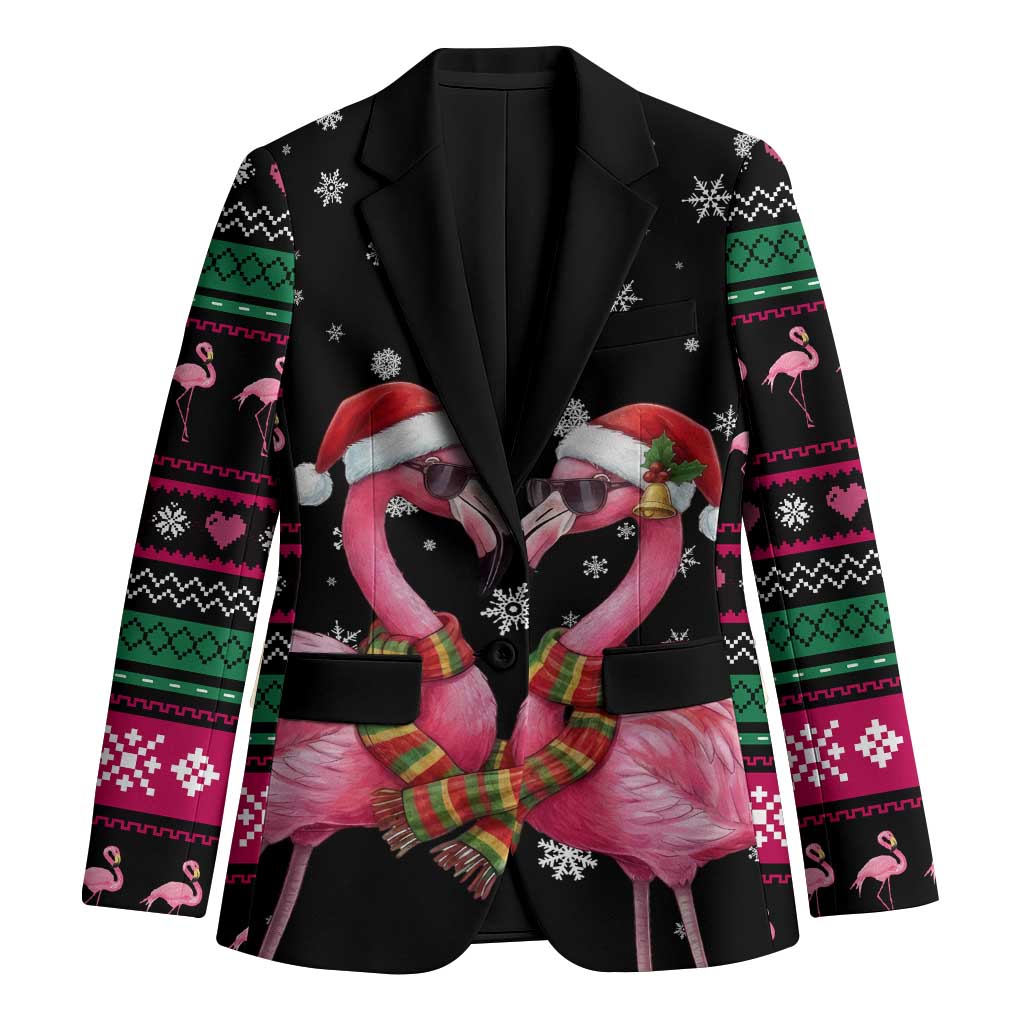 Flamingo Couple Christmas Blazer Xmas Holiday Patterns - Wonder Print Shop