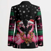 Flamingo Couple Christmas Blazer Xmas Holiday Patterns - Wonder Print Shop