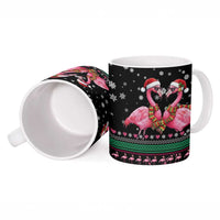 Flamingo Couple Christmas Ceramic Mug Xmas Holiday Patterns - Wonder Print Shop