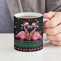 Flamingo Couple Christmas Ceramic Mug Xmas Holiday Patterns - Wonder Print Shop