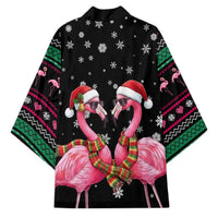 Flamingo Couple Christmas Kimono Xmas Holiday Patterns - Wonder Print Shop