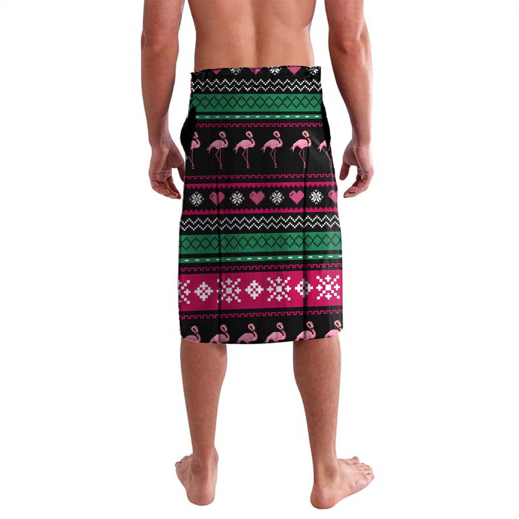 Flamingo Couple Christmas Lavalava Xmas Holiday Patterns - Wonder Print Shop