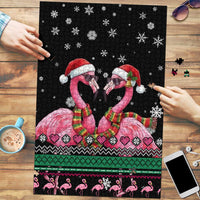 Flamingo Couple Christmas Puzzle Xmas Holiday Patterns - Wonder Print Shop