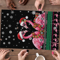 Flamingo Couple Christmas Puzzle Xmas Holiday Patterns - Wonder Print Shop