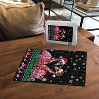 Flamingo Couple Christmas Puzzle Xmas Holiday Patterns - Wonder Print Shop