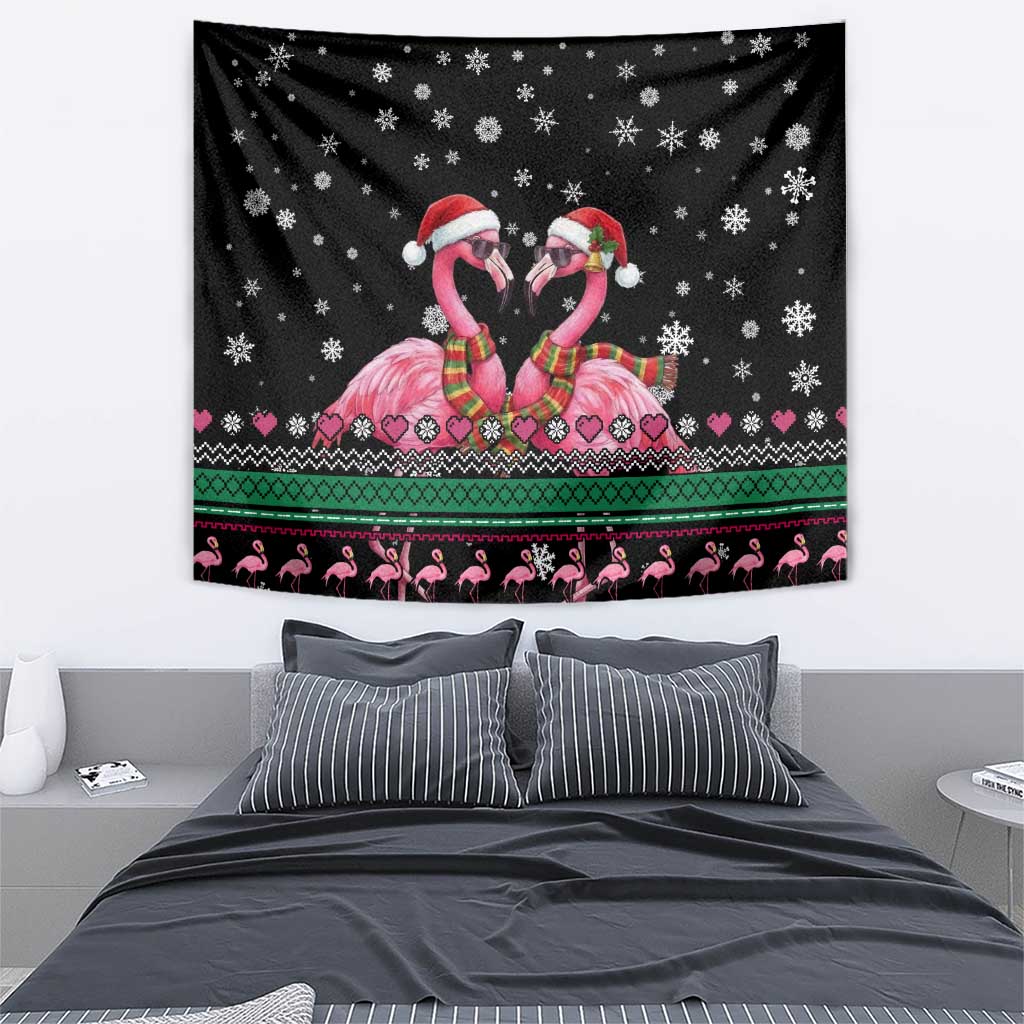 Flamingo Couple Christmas Tapestry Xmas Holiday Patterns - Wonder Print Shop