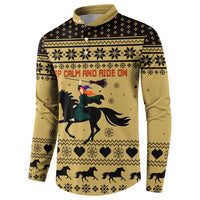 Horse Lover Christmas Christmas Button Sweatshirt Xmas Holiday Patterns - Wonder Print Shop