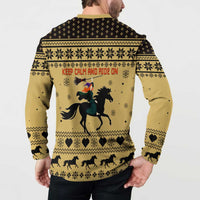 Horse Lover Christmas Christmas Button Sweatshirt Xmas Holiday Patterns - Wonder Print Shop