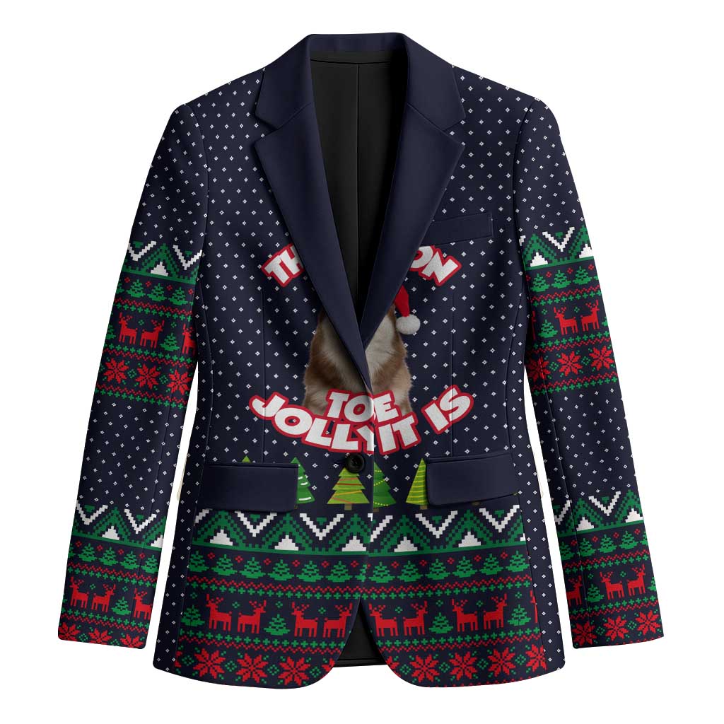The Season To Be Jolly Siberian Husky Xmas Ball Christmas Blazer Xmas Holiday Patterns - Wonder Print Shop