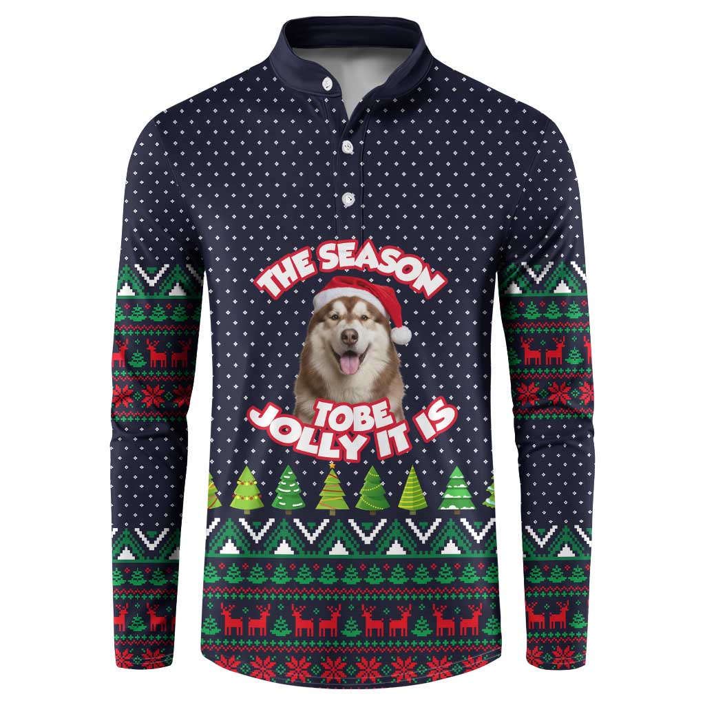The Season To Be Jolly Siberian Husky Xmas Ball Christmas Button Sweatshirt Xmas Holiday Patterns - Wonder Print Shop
