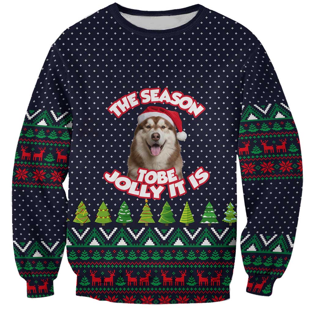 The Season To Be Jolly Siberian Husky Xmas Ball Christmas Sweatshirt Xmas Holiday Patterns - Wonder Print Shop