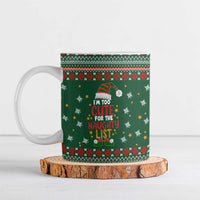 Too Cute For The Naughty List Christmas Ceramic Mug Xmas Holiday Patterns - Wonder Print Shop