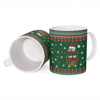 Too Cute For The Naughty List Christmas Ceramic Mug Xmas Holiday Patterns - Wonder Print Shop