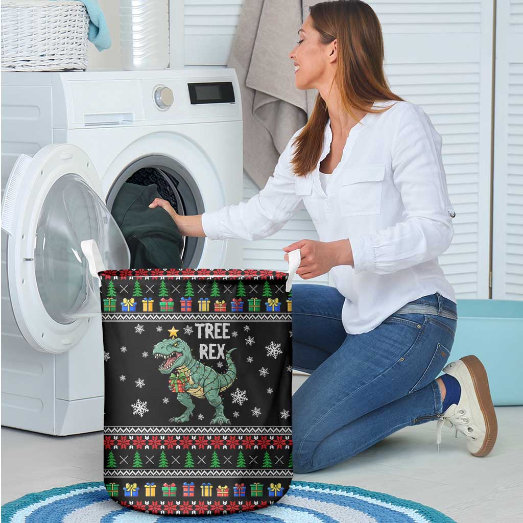 Tree Rex Christmas Laundry Basket Xmas Holiday Patterns - Wonder Print Shop