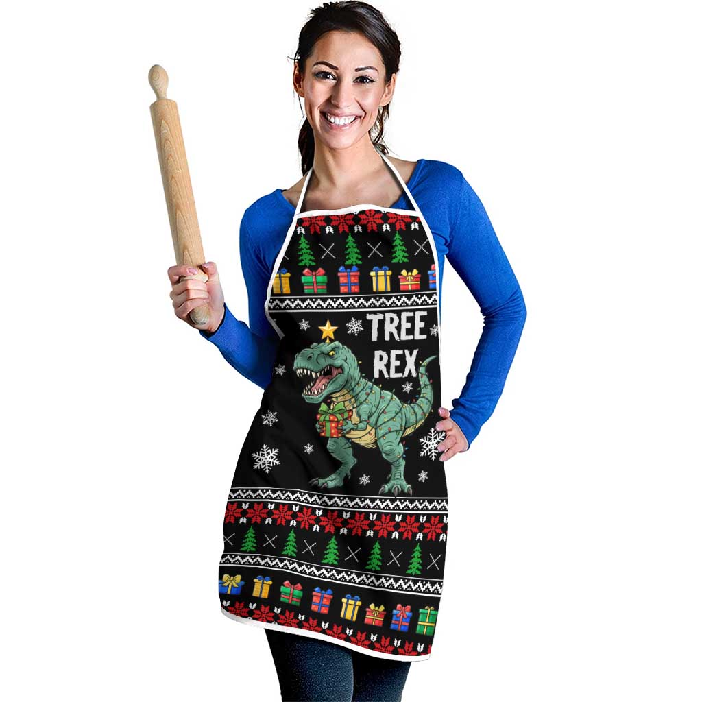 Tree Rex Christmas Apron Xmas Holiday Patterns - Wonder Print Shop