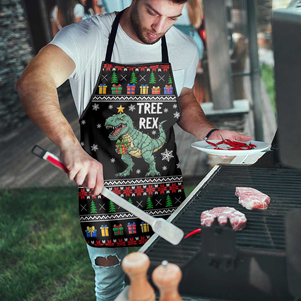 Tree Rex Christmas Apron Xmas Holiday Patterns - Wonder Print Shop