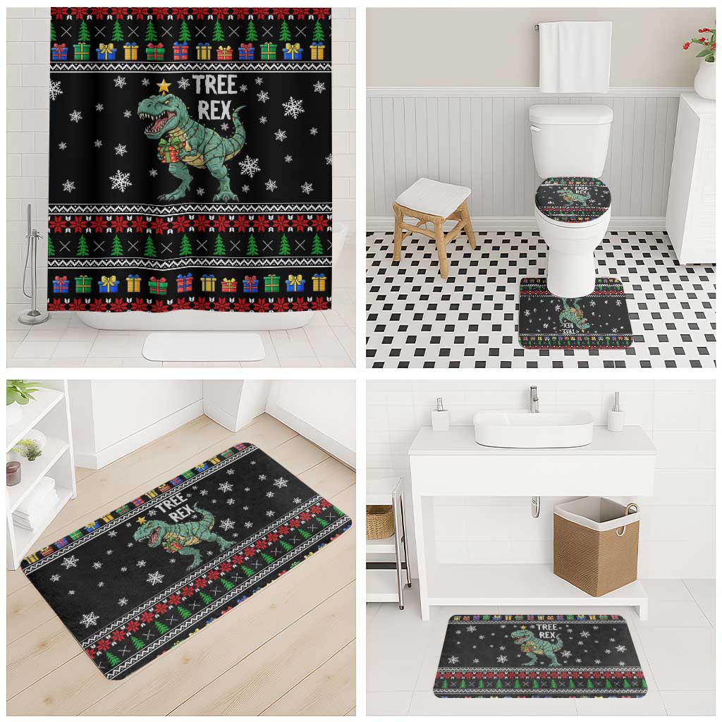 Tree Rex Christmas Bathroom Set Xmas Holiday Patterns - Wonder Print Shop