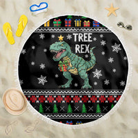 Tree Rex Christmas Beach Blanket Xmas Holiday Patterns - Wonder Print Shop