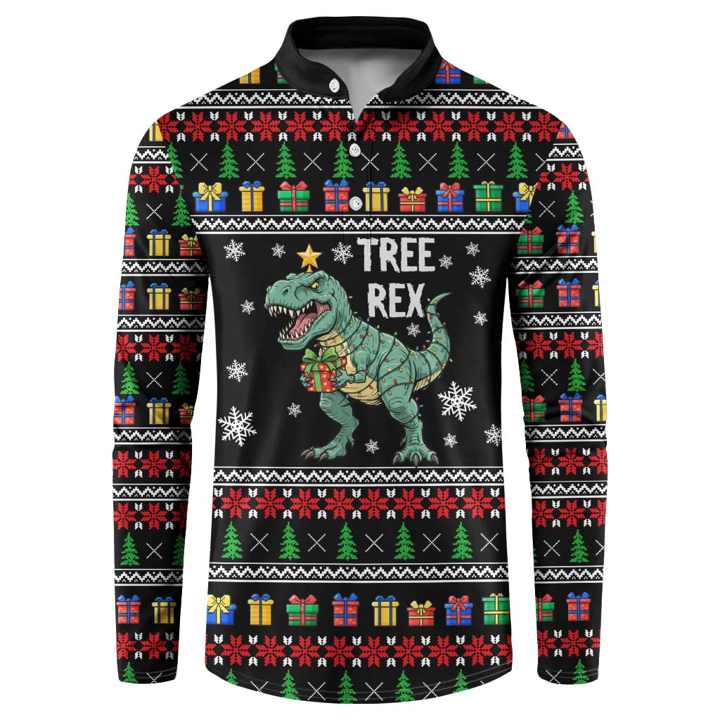 Tree Rex Christmas Button Sweatshirt Xmas Holiday Patterns - Wonder Print Shop